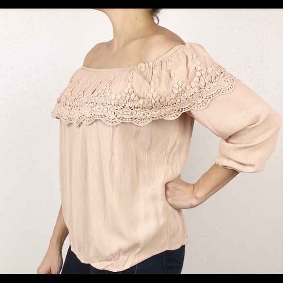 C+J Collection Size M Peasant Off Shoulders Blouse - Picture 2 of 5